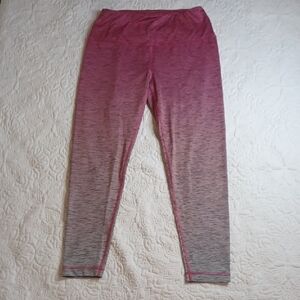 Reebok Women's Pink and Gray Ombre Leggings